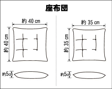 座布団のサイズについて