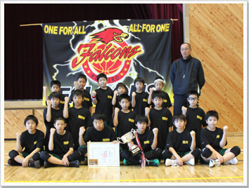 応援旗バスケットボールの製作事例-釧路FALCONS様