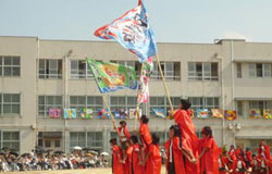 堺市立月州中学校様の体育大会用大漁旗お写真