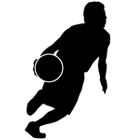 応援幕・横断幕のイラスト：バスケットボール(シルエット)1