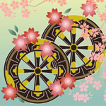 車輪と桜:W-026