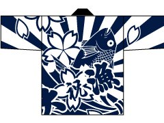 大漁旗柄の総柄画像