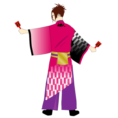 よさこい製作事例2011-艶女~あでーじょ~様の衣装後ろ身頃