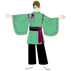 京炎そでふれ!葵和様2014衣装デザイン-緑系前身頃