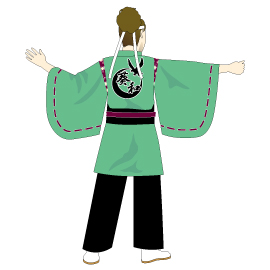 京炎そでふれ!葵和様2014衣装デザイン-緑系後身頃
