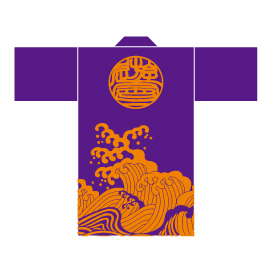 朝霞なるこ遊和会様2014衣装デザイン-紫橙-後身頃