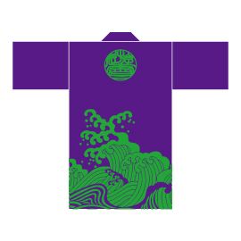 朝霞なるこ遊和会様2014衣装デザイン-紫緑-後身頃