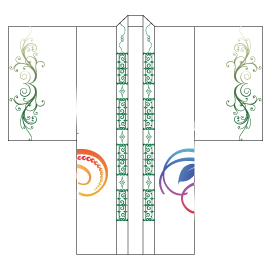 遨～すさび～様2014衣装デザイン-振袖型長半纏前身頃
