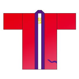 武州武蔵様2015衣装デザイン長半纏(裏・赤-前身頃)