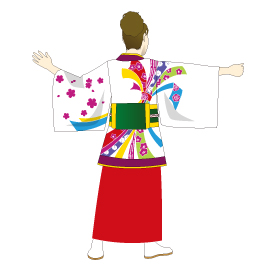 よさこいCOME2くらぶ様2015衣装デザイン女性衣装(後身頃)