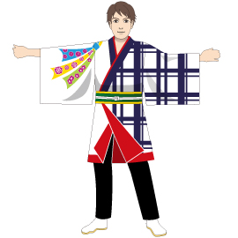 よさこいCOME2くらぶ様2015衣装デザイン男性衣装(前身頃)