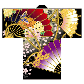 七ヶ浜翔舞連様2015衣装デザイン長半纏(丈違い振袖型-後身頃)
