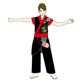 樟蔭中学校バトントワリング部様2015衣装デザイン創作変形型衣装(前身頃)
