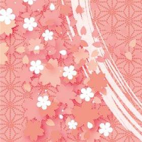 麻の葉と桜画像