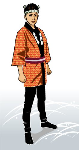 菊青海波総柄半纏イメージ画像