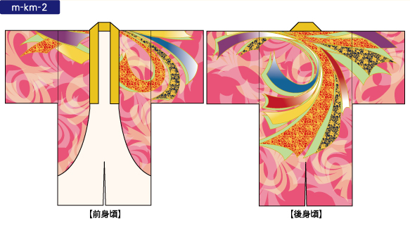 裾変形型の前身頃と後身頃-熨斗