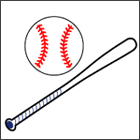 イラストデザイン-野球のボールとバット