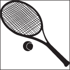イラストデザイン-テニスラケットとボール