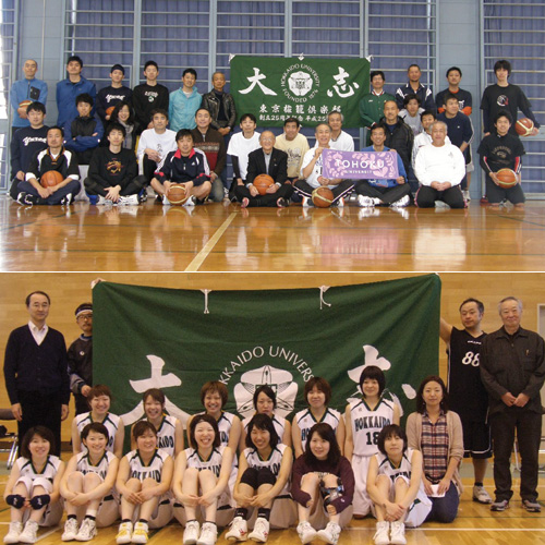 東京都の東京楡籠倶楽部様と北海道大学女子バスケットボール部様の応援横断幕・応援旗