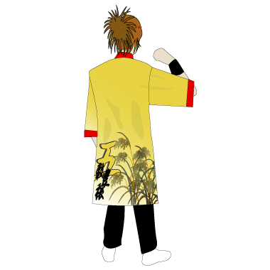 よさこい製作事例2011-あさぎ様の女性用衣装後ろ身頃