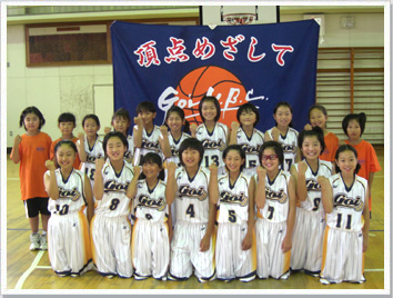 応援旗バスケットボールの製作事例-五井女子ミニバスケットボールクラブ様
