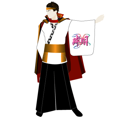 よさこい製作事例2011-絆翔~HY~様の男性用衣装前身頃