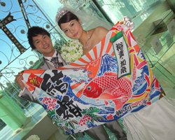 （株）スリー・ディ様の結婚祝い大漁旗お写真