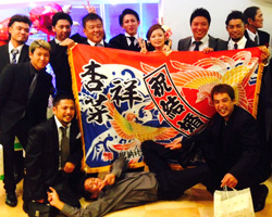 (株)ラグーン様の結婚祝い大漁旗お写真