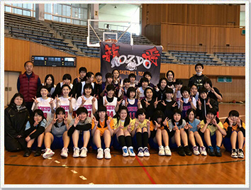 応援旗バスケットボールの製作事例-小松市立芦城中学校女子バスケットボール部様