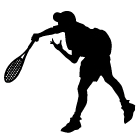 応援幕・横断幕のイラスト：テニス(シルエット)