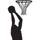 応援幕・横断幕のイラスト：バスケットボール(シルエット)2