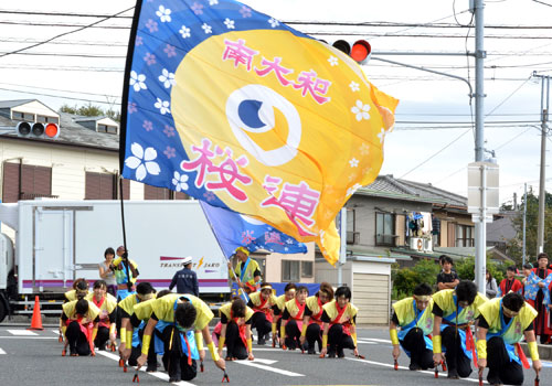 神奈川県の南大和病院桜連様のよさこい旗（2016）