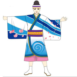よさこいCOME2くらぶ様2016女性用衣装デザイン(前身頃)
