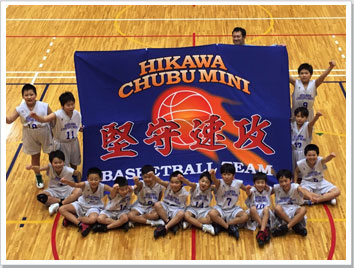 応援旗バスケットボールの製作事例-斐川中部ミニバスケットボール様